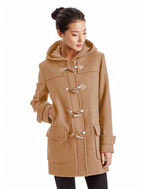 Womens Camel Toggle Coat .